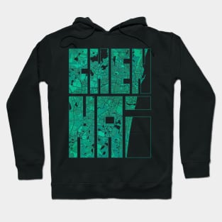 Chennai, India City Map Typography - Watercolor Hoodie